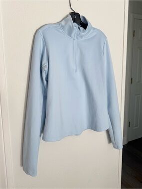 Nike One Therma-Fit half zip powder blue top, large